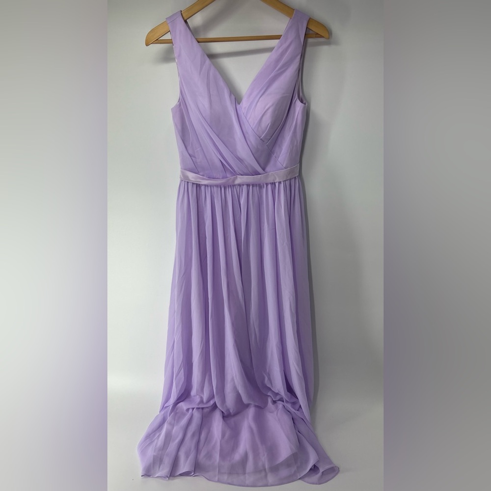 Aw Bridal V-Neck Lavender Chiffon Maxi Dress Size 4